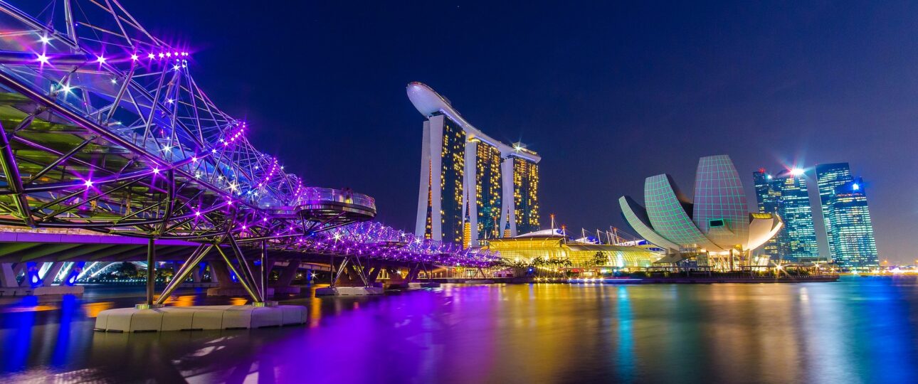 Singapore Marina Bay skyline night